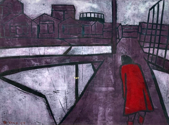 Тадасигэ Оно. Дождь. Бумага, ксилография. 1957. Частная коллекция.