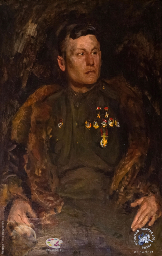 Мешков Василий Васильевич. А.И.Покрышкин. Холст, масло. 1944. Научно-мемориальный музей профессора Н.Е.Жуковского.
