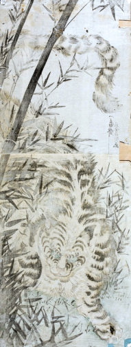 Утагава Ёсикадзу. Тигр и бамбук. Гравюра. 1850. Музей искусств округа Лос-Анджелес.