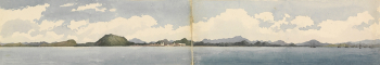 Эдвард Фэншоу. Панорама Панамы. Бумага, акварель. 1850. Национальный Морской Музей (Лондон).