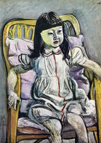 Сотаро Ясуи. Внучка. Холст, масло. 90х71. 1950. Музей искусств Охары.
