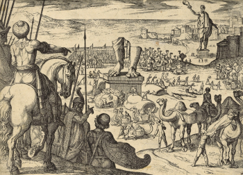 Антонио Темпеста. Колосс Родосский. Гравюра. 1608. Рейксмюсеум.
