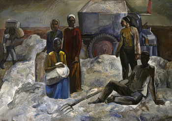 Курбангельды Мередов. Сбор хлопка. Холст, масло. 140х198. 1981-1982. Магаданский областной краеведческий музей.
