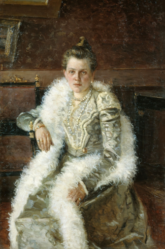 Шабунин Николай Авенирович. Женский портрет. Холст, масло. 124х80. 1900. Луганский областной художественный музей.