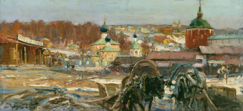 Боскин Михаил Васильевич. Сергиев Посад. Холст, масло. 40х88. 1904. Художественный музей имени Махарбека Туганова.