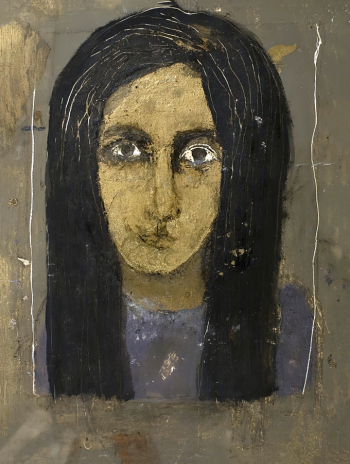 Чарке Мас. Друг. Доска, темпера, смешанная техника. 32х24. 2003. Частная коллекция.