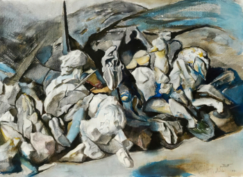 Антони Питсот-и-Солер. Фигуры. Бумага, смешанная техника. 54х76. 20 век. Частная коллекция.