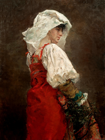 Аркади Мас-и-Фондевила. Крестьянка в Риме. Холст, масло. 100,5х75. 1876. Национальный музей искусства Каталонии.