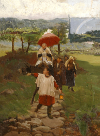 Мария Вайреда-и-Вила. Конгрегация в горах. Холст, масло. 1887. Музей искусства Жироны.