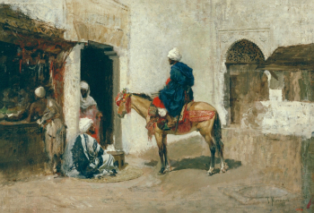 Томас Морагас-и-Торрас. Марроканский всадник. Холст, масло. 48,5х71. 1891. Национальный музей искусства Каталонии.