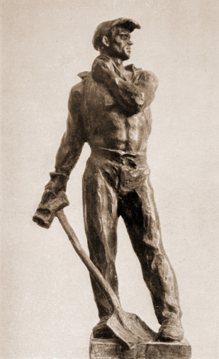 Плёнкин Борис Алексеевич. Мартеновец. Бронза. 65х29х18. 1959. Челябинский государственный музей изобразительных искусств.