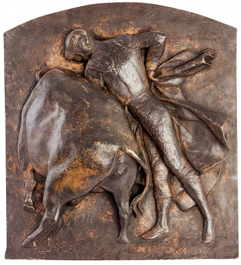 Камил Фабрегас-и-Далмау. Коррида, барельеф. Бронза. 38х36. 2003. Частная коллекция.