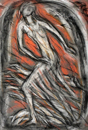 Холина Любовь Михайловна. Флора. Бумага, пастель, уголь, сангина. 38,5х27,5. 1990. Государственный музей городской скульптуры.