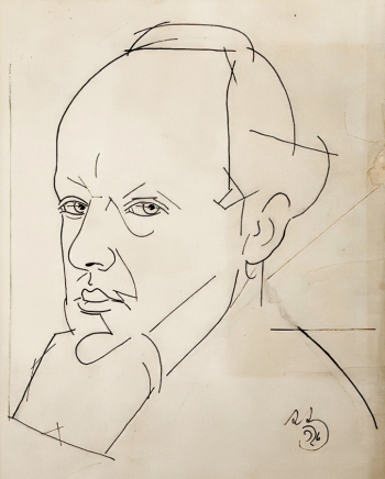 Арнштам Александр Мартынович. Автопортрет. Бумага, тушь. 59х40. 1926. Санкт-Петербургский государственный музей театрального и музыкального искусства.