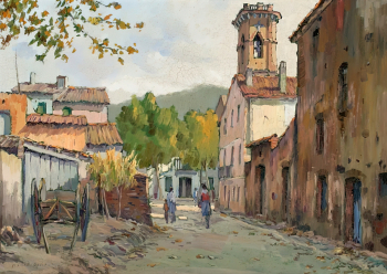 Франсеск д`Асси Планас Дориа. Карретера де Тарраса (Матадепера). Холст, масло. 50,3х69,8. Частная коллекция.