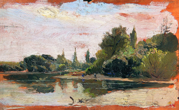 Жоан Вила-и-Синка. Окрестности Мадрида. Картон, масло. 1882-1885. Художественный музей Сабаделя.
