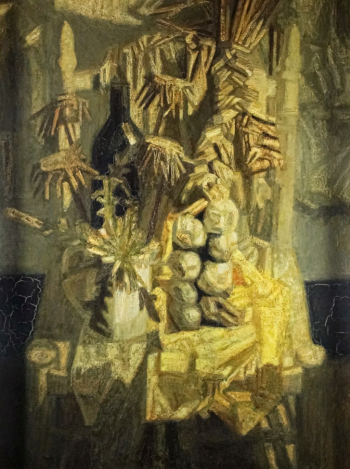 Хосе Рока-Састре-и-Мункунил. Стул и чеснок. Холст, масло. 116х89. 1962. Частная коллекция.
