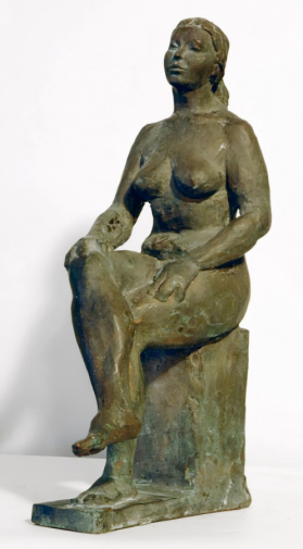 Кочуков Николай Сергеевич. Сидящая женская натура. Бронза. 41,5х12,5х26. 1980. Государственный Русский музей.
