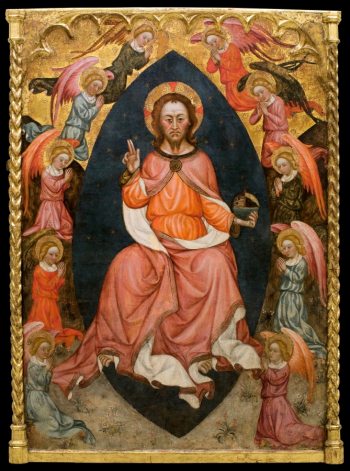 Пере Тейксидор. Спаситель. Доска, темпера. 183,3х134,3. 1420-1430. Национальный музей искусства Каталонии.