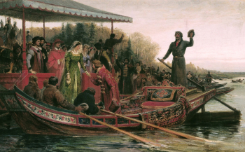 Бронников Фёдор Андреевич. Встреча царевны. Холст, масло. 44х71. 1883. Шадринский краеведческий музей имени В.П.Бирюкова.