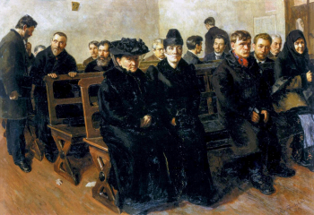 Буковецкий Евгений Иосифович. В суде. Холст, масло. 90х130. 1895. Национальный художественный музей (Киев).