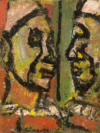 Жорж Руо. Лицом к лицу. Бумага на холсте, масло. 29х23. 1951. Частная коллекция.