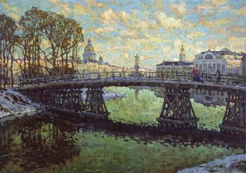 Горбатов Константин Иванович. Вид на Исаакиевский собор. Холст, масло. 1915. Частная коллекция.