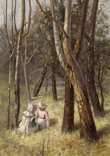 Джейн Сазерленд. Маленькие сплетницы. Холст, масло. 48,5х36. 1888. Коллекция Керри Стоукса.