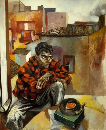 Ренато Гуттузо. Рокко с патефоном. Холст, масло. 188х152. 1960-1961. Государственный музей изобразительных искусств имени А.С.Пушкина.