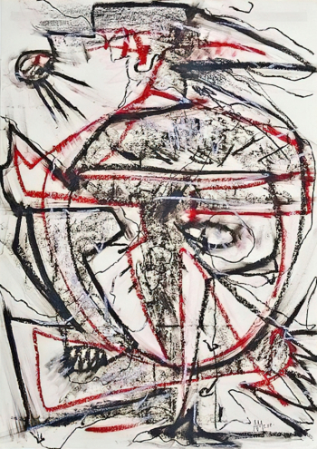 Артур Макинтайр. Без названия. Бумага, смешанная техника. 59х41. 1988. Частная коллекция.