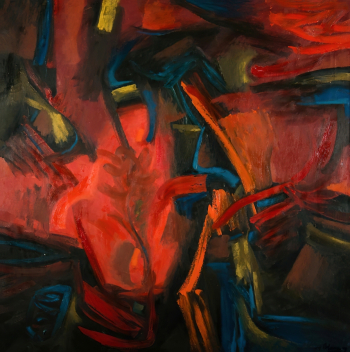 Питер Майкл Блейни. Танго. Холст, масло. 121х121. 1977. Частная коллекция.
