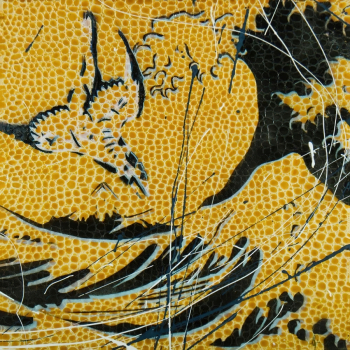 Пол Дэвис. Без названия 4. Эмаль на искусственной коже. 46х46. 2004. Частная коллекция.