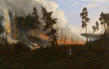Винценты Дмоховский. Пожар в лесу. Холст, масло. 96х135. 1860. Литовский художественный музей.