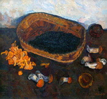 Папикян Альберт Степанович. Грибы и черника. Холст, масло. 76х84. 1971. Брянский областной художественный музейно-выставочный центр.