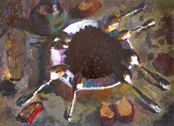 Рубцов Андрей Филиппович. Черника. Картон, масло. 49х70. 1972. Музей изобразительных искусств Кузбасса.