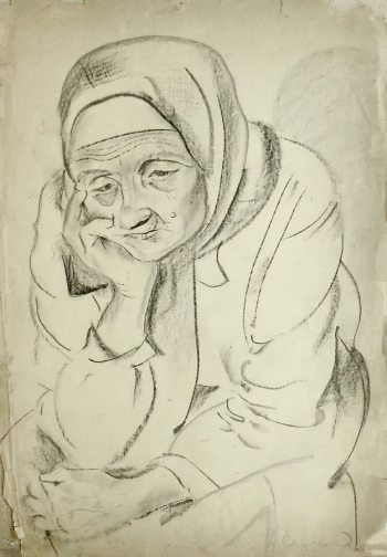 Орлов Сергей Михайлович. Портрет матери. Бумага, карандаш. 61,8х44. 1931. Вологодская областная картинная галерея.
