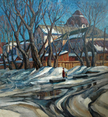 Ситько Николай Иванович. Весна в Тобольске. Холст, масло. 100х90. 1981. Тобольский историко-архитектурный музей-заповедник.