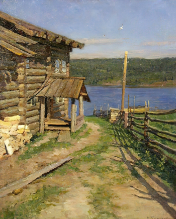 Буторов Константин Леонидович. Дворик. Холст, масло. 74х59,5. 1955. Музей изобразительных искусств Республики Карелия.