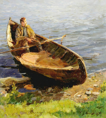 Ефремов Иван Александрович. Рыбак. Холст, масло. 62х56,5. 1956. Музей изобразительных искусств Республики Карелия.