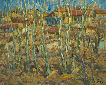 Токмин Борис Иванович. Весна в Сукоке. Масло. 1988. Местоположение картины неизвестно.