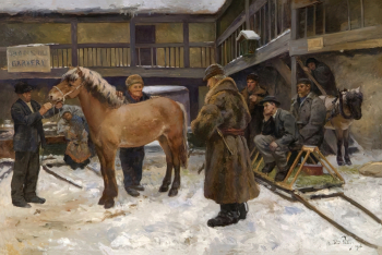Вильгельм Петерс. Бругата 6. Холст, масло. 90,2х134,8. 1906. Национальный музей искусства, архитектуры и дизайна (Осло).