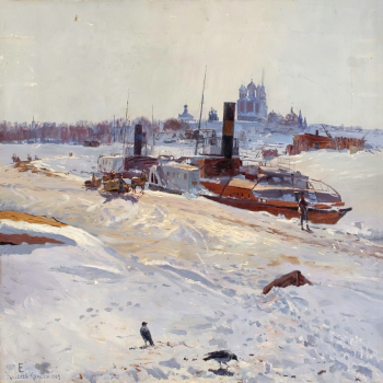 Киселёв-Камский Александр Александрович. Февральский полдень. Холст, масло. 60х59,8. 1907. Рязанский государственный областной художественный музей имени И.П.Пожалостина.