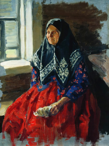 Куликов Иван Семёнович. Старушка из Нежиловки. Холст, масло. 1898. Муромский историко-художественный музей.