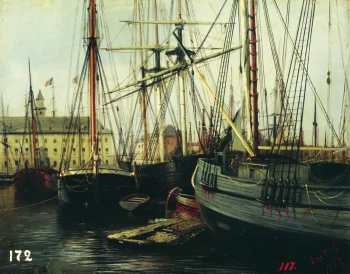 Боголюбов Алексей Петрович. Антверпен. Холст на картоне, масло. 32х40. 1854. Курская государственная картинная галерея имени А.А.Дейнеки.