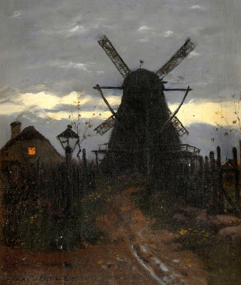 Валь (Вааль) Анна Эдуардовна. Старая мельница. Холст, масло. 23х20,5. 1884. Частная коллекция.