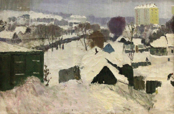 Сорокин Виктор Семёнович. Зима в Липецке. Холст, масло. 78х118. 1970-е. Центр культуры `Элегия`.