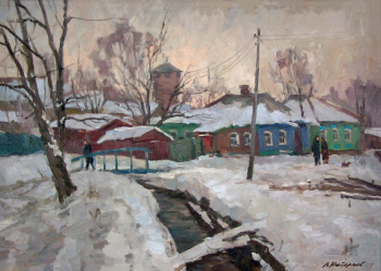 Нестерков Владимир Евгеньевич. Улица Сумская. Белгород. Оргалит, масло. 60х80. 2015. Выставочный зал `Родина`.