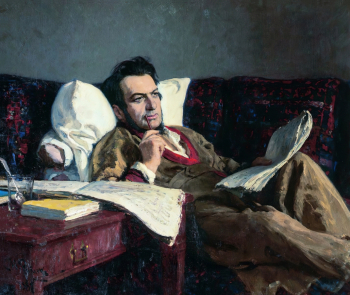 Репин Илья Ефимович. Михаил Иванович Глинка в период сочинения оперы `Руслан и Людмила`. Холст, масло. 101х118. 1887. Государственная Третьяковская галерея.