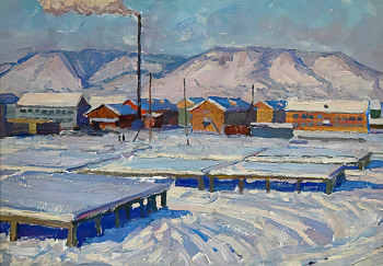 Засимов Наум Матвеевич. Окраина Якутска. Холст, масло. 50х70. 1972. Национальный художественный музей Республики Саха (Якутия).