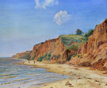 Песочина София Александровна. Дикий пляж. Картон, масло. 40х50. 1960-е. Таганрогский художественный музей.